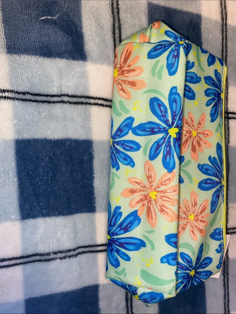 Clinique Floral Zip Pouch in Yellow, Blue & Orange